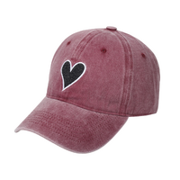 Heart Structured Burgundy Baseball Cap