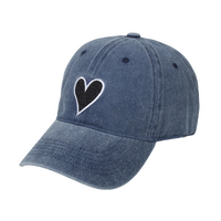 Heart Structured Denim Baseball Cap