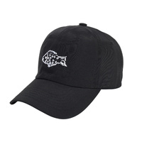 Fish Embroidered Black Baseball Cap