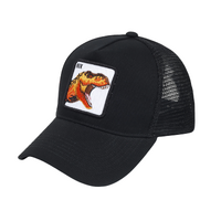 Dino Patch Black Mesh Baseball Cap