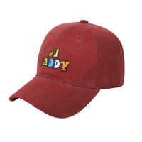 #1 Daddy Embroidered Red Baseball  Cap 