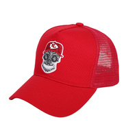 Skull Baseball Cap Red 