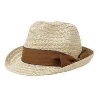 Classic Beige Paper Straw Fedora Hat 