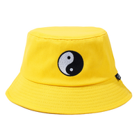 Yin Yang Embroidered Bucket Yellow Hat 