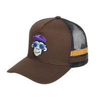 Brown Sneaky Monkey Embroidered Baseball Cap 