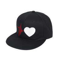 Heartbeat Snapback Cap Black
