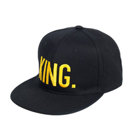 KING Embroidered Snapback Black Cap 