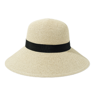 Paper Straw Wide Brim Cream Sun Hat   