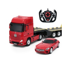 R/C Mercedes-Benz Actros Red 1:26 with 1/24 Red Car