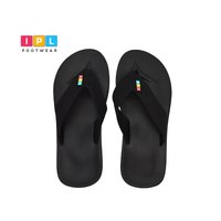  Black Color Men's Beach Slippers With Letter Print