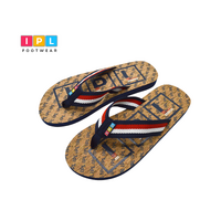  Blue Color Striped Strap Men's Beach Slippers