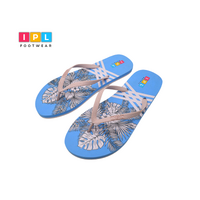 Blue Color Women Slippers with Floral Design 9-10