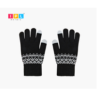 Stylish Semi Geometric Pattern Comfortable Gloves for Winter