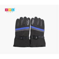 Winter Warm Motorcycle Riding Gloves with Blue Stripe