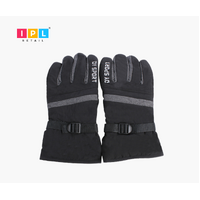 Winter Warm Motorcycle Riding Gloves with Grey Stripe