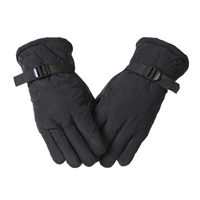 Black Quilted Ski Gloves