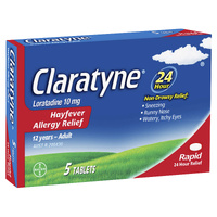 Claratyne Allergy Hayfever Relief Antihistamine Tablets 5 pack