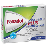 Panadol Cold & Flu Plus Decongestant Plus Paracetamol 16 Tablets