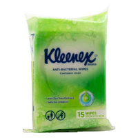 Kleenex Anti-Bacterial Wet Wipes 15 Pack | 20cm x13.9cm