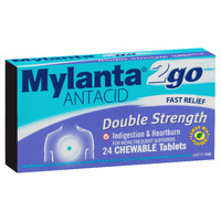 Mylanta 2Go Antacid Double Strength Tablets Lemon Mint 