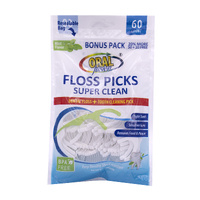 Oral Fusion Floss Picks Super Clean | Pack of 60