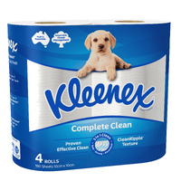 Kleenex Toilet Roll Complete Clean White | 4 Pack