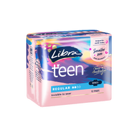Libra Teen Regular Pads with Wings | Pack of 12 