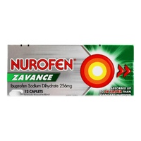Nurofen Zavance Fast Pain Relief Caplets | 256mg Ibuprofen | Pack of 12