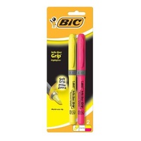 BIC Brite Liner Grip Highlighters | Assorted | Pack of 2