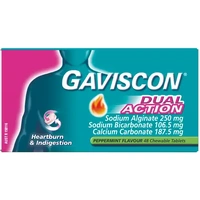 Gaviscon Dual Action Peppermint 16 Tabs 