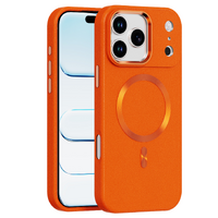 iPhone 17 Pro Max Case, Orange Matte Textured Cover with Raised Camera Guard, 9D Tempered Glass, Anti-Slip Protection