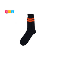 Stride with Confidence: Vibrant Orange-Trimmed Socks