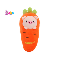 Soft N Big Carrot Plush Toy With a Bear n Pig Face On It
