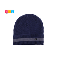 Solid Colored Single Contrast Color Stripe Skull Cap Beanie