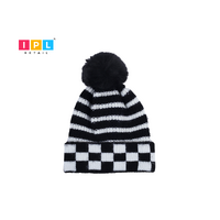 Check & Stripe Chic Beanie