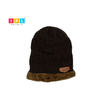 Furry-Edged High-Top Beanie