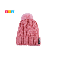 Cute PomPom Decorated Solid Color Knitted Beanie for Women