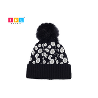 Floral Elegance Pom-Pom Beanie 