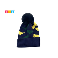 Dark Blue Kid Beanie with a Pom Pom