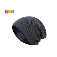 Charcoal Chic: Dual-Tone Knit Beanie