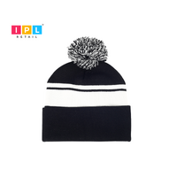 Black Pom Pom Beanie