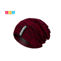 Cherry Red Ribbed Beanie For Adult