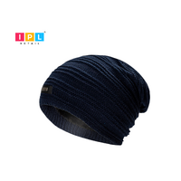 Adult Blue Ribbed Design Beanie