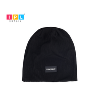 Badge Striped Beanie