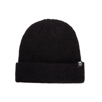 Classic Black Acrylic Cuffed Beanie