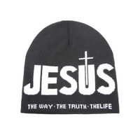 Jesus Typography Black Beanie