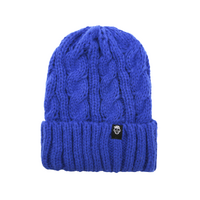 Textured blue Cable Knit Beanie