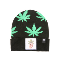 Leaf Graphic Patch Beanie