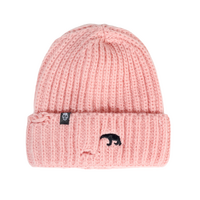 Pink Acrylic Knit Beanie 