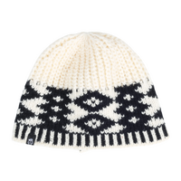 Cream Acrylic Knit Beanie Cuffless 